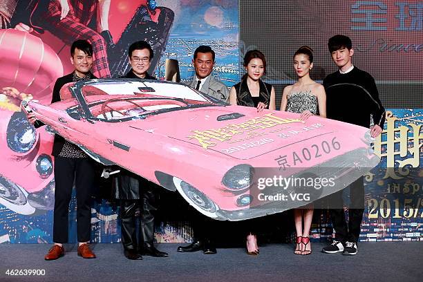 Actor Gordon Lam Ka Tung, director Bak-Ming Wong, actor Louis Koo, actress Chrissie Chau, actress Karena Ng and actor Hans Zhang attend Bak-Ming Wong...