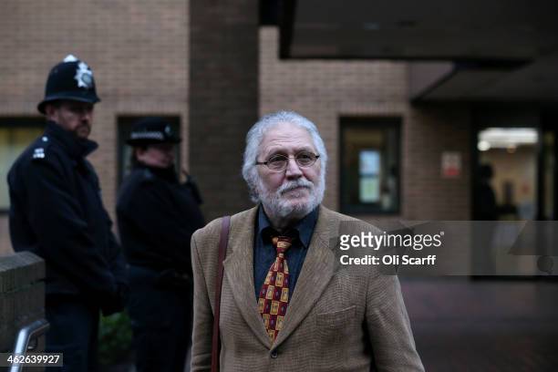 Radio presenter Dave Lee Travis leaves Southwark Crown Court on January 14, 2014 in London, England. Dave Lee Travis, whose real name is David...