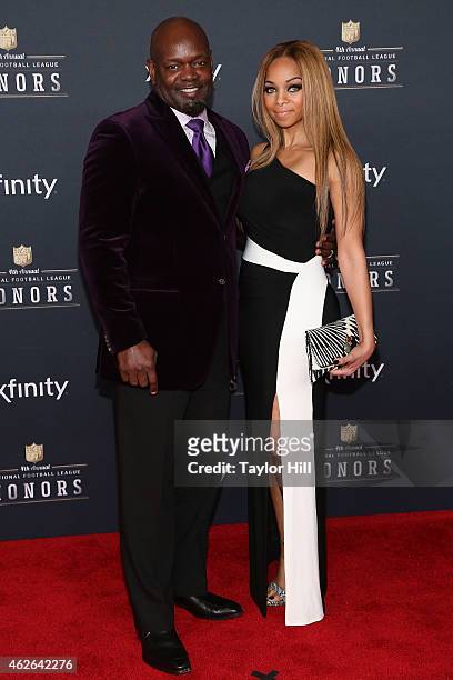 Former Dallas Cowboys running back Emmitt Smith and Patricia Southall attend the 2015 NFL Honors at Phoenix Convention Center on January 31, 2015 in...