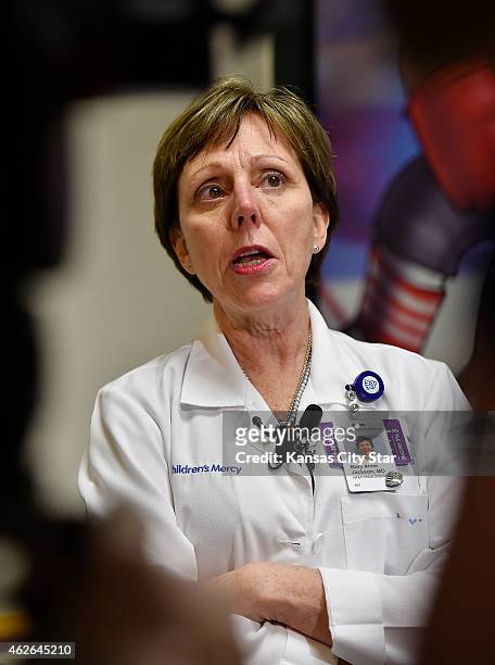 Mary Anne Jackson, infectious disease director, speaks about the respiratory virus EV-D68 with the media on Wednesday, Jan. 28 at Children's Mercy...