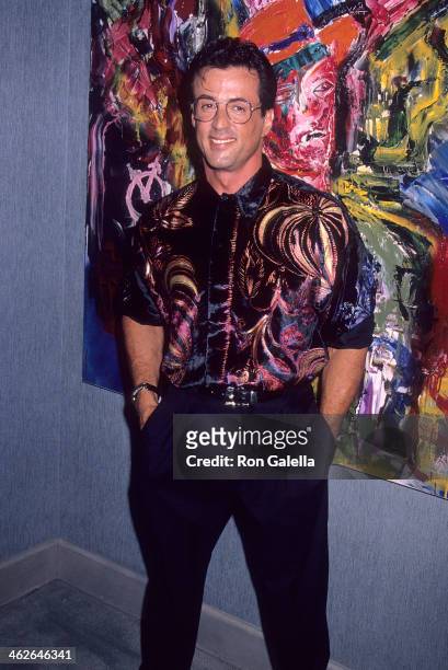 Actor Sylvester Stallone attends Sylvester Stallone's Paintings Opening Night Exhibition and Cocktail Reception to Benefit Yes on Proposition 128...