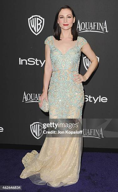 Actress Heather McComb arrives at the 16th Annual Warner Bros. And InStyle Post-Golden Globe Party at The Beverly Hilton Hotel on January 11, 2015 in...