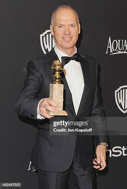 Actor Michael Keaton arrives at the 16th Annual Warner Bros. And InStyle Post-Golden Globe Party at The Beverly Hilton Hotel on January 11, 2015 in...