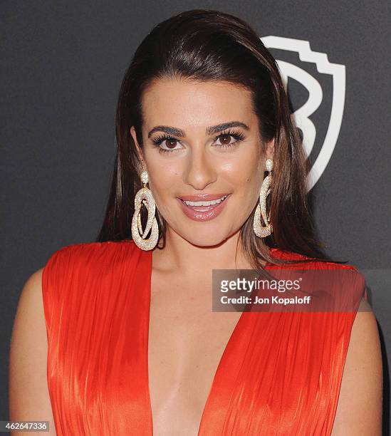Actress Lea Michele arrives at the 16th Annual Warner Bros. And InStyle Post-Golden Globe Party at The Beverly Hilton Hotel on January 11, 2015 in...