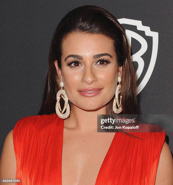 Actress Lea Michele arrives at the 16th Annual Warner Bros. And InStyle Post-Golden Globe Party at The Beverly Hilton Hotel on January 11, 2015 in...