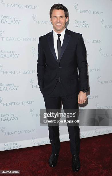 Actor James Marsden arrives at The Art Of Elysium 8th Annual Heaven Gala at Hangar 8 on January 10, 2015 in Santa Monica, California.