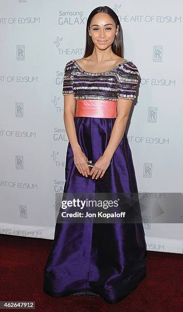 Actress Cara Santana arrives at The Art Of Elysium 8th Annual Heaven Gala at Hangar 8 on January 10, 2015 in Santa Monica, California.