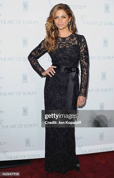 Camila Alves arrives at The Art Of Elysium 8th Annual Heaven Gala at Hangar 8 on January 10, 2015 in Santa Monica, California.