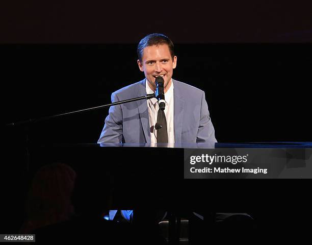 Host Owen Benjamin onstage during the 19th Annual Art Directors Guild Excellence In Production Design Awards at The Beverly Hilton Hotel on January...