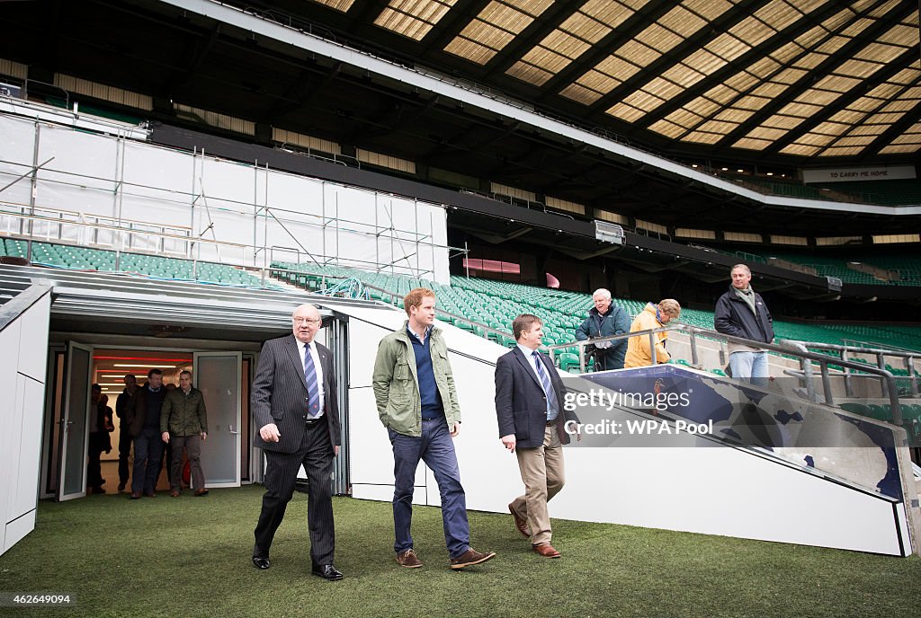 Prince Harry Meets London Marathon Runners Raising Money For RFU's Injured Players Foundation