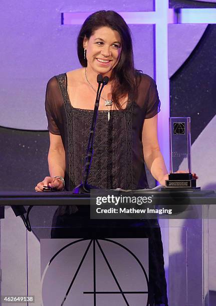 Production Designer Deborah Riley with award for One-Hour Period or Fantasy Single-Camera Series speaks onstage during the 19th Annual Art Directors...