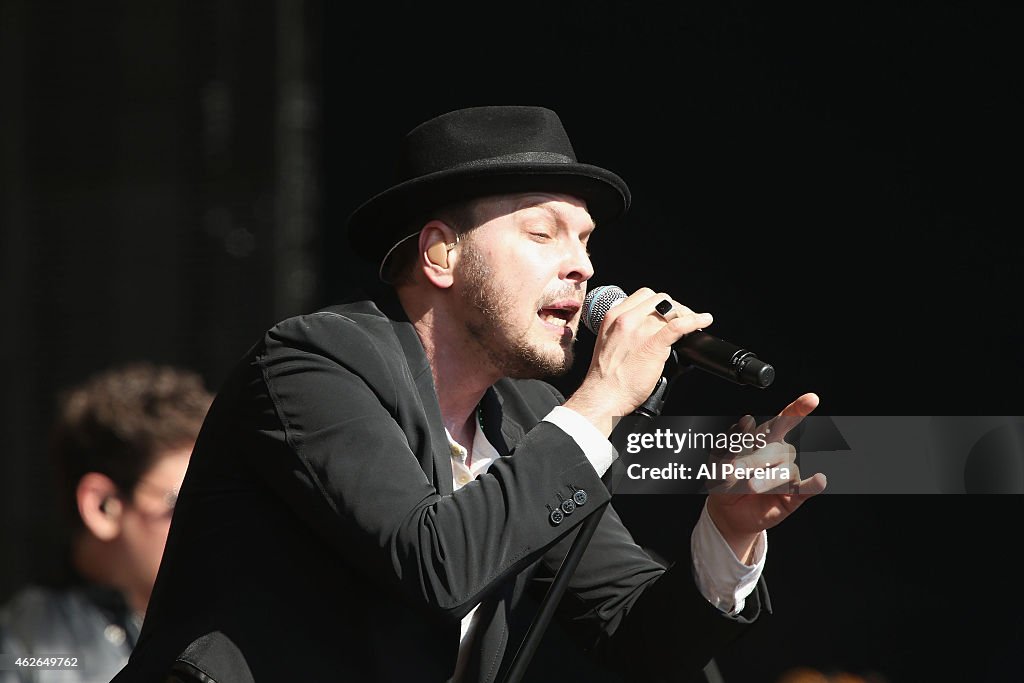 Dierks Bentley & Gavin Degraw Perform At Super Bowl XLIX Pregame Show