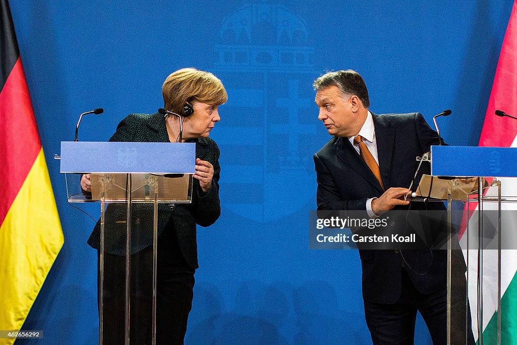 Angela Merkel Visits Budapest