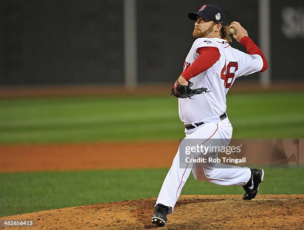 Ryan Dempster of the Boston Red Sox pitches during Game 1 of the 2013 World Series against the St. Louis Cardinals on Wednesday, October 23, 2013 at...