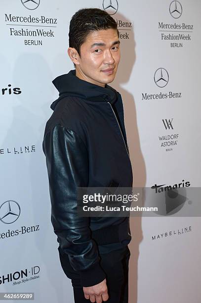 Rick Yune attends the Kilian Kerner show during Mercedes-Benz Fashion Week Autumn/Winter 2014/15 at Brandenburg Gate on January 14, 2014 in Berlin,...