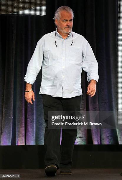 Peter O'Fallon, Co-Creator/Executive Producer of the television show 'Legit" speaks onstage during the FX portion of the 2014 Television Critics...