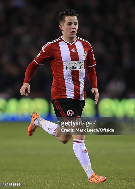 Marc McNulty of Sheffield Utd in action during the Capital One Cup Semi-Final Second Leg match between Sheffield United and Tottenham Hotspur at...