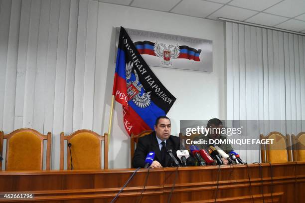Prime Minister of the Pro-Russian self proclamed "Peoples Republic of Donetsk" Alexander Zakharchenko and Prime Minister of the Pro-Russian self...