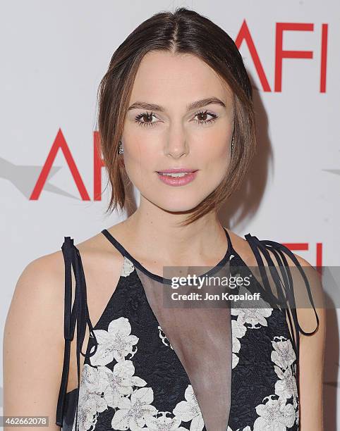 Actress Keira Knightley arrives at the 15th Annual AFI Awards at Four Seasons Hotel Los Angeles at Beverly Hills on January 9, 2015 in Beverly Hills,...