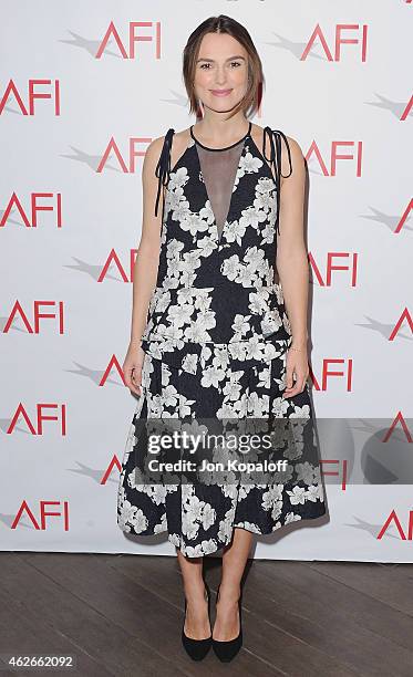 Actress Keira Knightley arrives at the 15th Annual AFI Awards at Four Seasons Hotel Los Angeles at Beverly Hills on January 9, 2015 in Beverly Hills,...