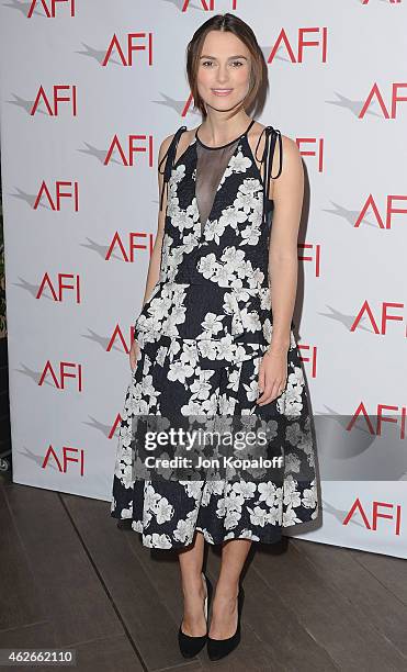 Actress Keira Knightley arrives at the 15th Annual AFI Awards at Four Seasons Hotel Los Angeles at Beverly Hills on January 9, 2015 in Beverly Hills,...