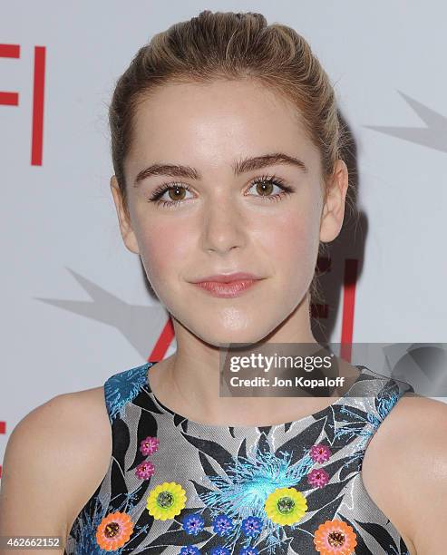 Actress Kiernan Shipka arrives at the 15th Annual AFI Awards at Four Seasons Hotel Los Angeles at Beverly Hills on January 9, 2015 in Beverly Hills,...