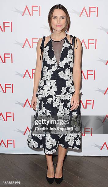 Actress Keira Knightley arrives at the 15th Annual AFI Awards at Four Seasons Hotel Los Angeles at Beverly Hills on January 9, 2015 in Beverly Hills,...