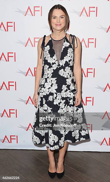 Actress Keira Knightley arrives at the 15th Annual AFI Awards at Four Seasons Hotel Los Angeles at Beverly Hills on January 9, 2015 in Beverly Hills,...