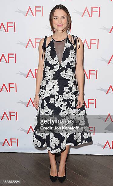 Actress Keira Knightley arrives at the 15th Annual AFI Awards at Four Seasons Hotel Los Angeles at Beverly Hills on January 9, 2015 in Beverly Hills,...
