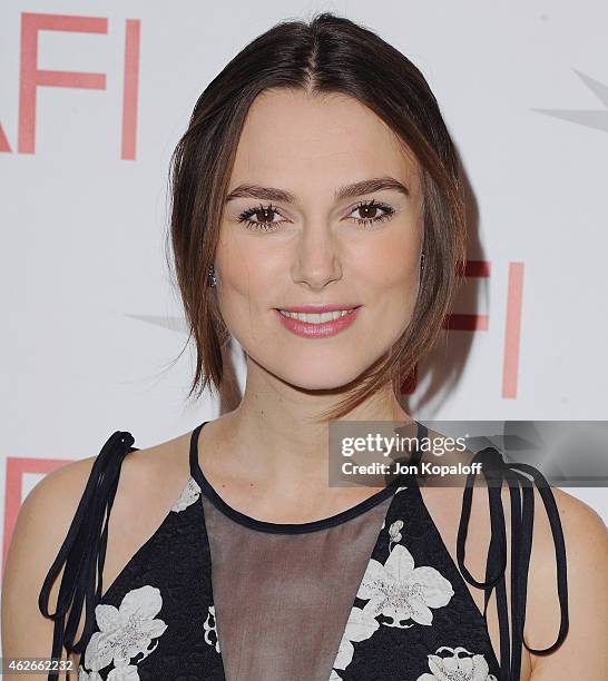 Actress Keira Knightley arrives at the 15th Annual AFI Awards at Four Seasons Hotel Los Angeles at Beverly Hills on January 9, 2015 in Beverly Hills,...