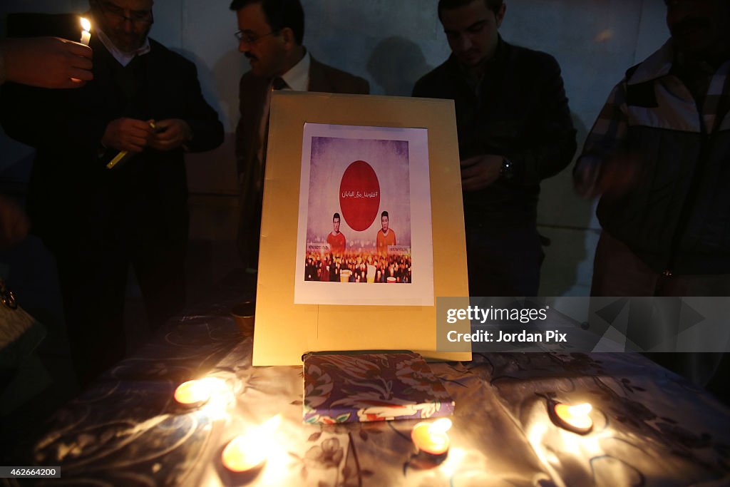 Candle Light Vigil For Japanese Hostages Haruna Yukawa and Kenji Goto In Amman