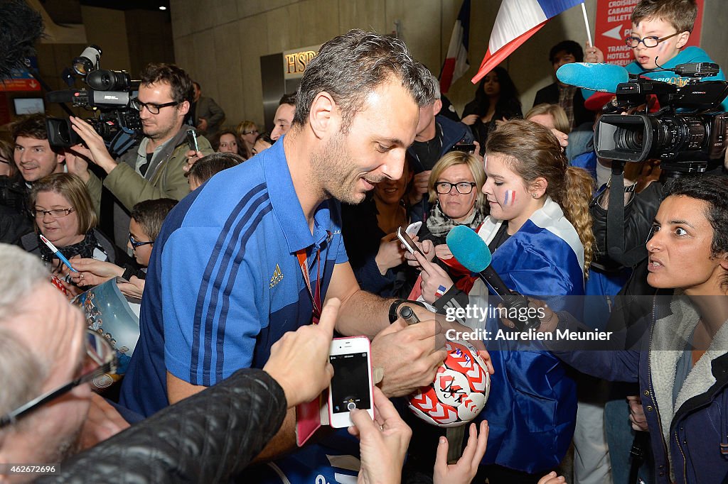 French Handball National Team Arrives At Charles De Gaulle Aiport After Winning The 24th Men's Handball World Championships