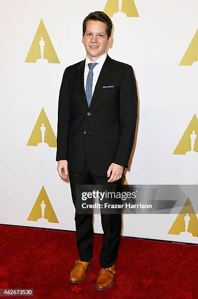 Writer Graham Moore attends the 87th Annual Academy Awards Nominee Luncheon at The Beverly Hilton Hotel on February 2, 2015 in Beverly Hills,...