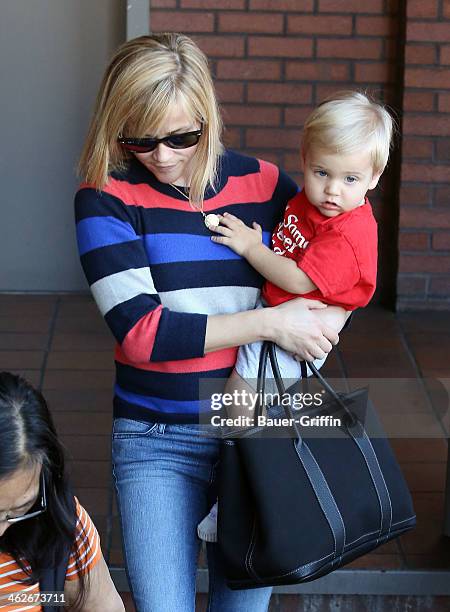 Reese Wiherspoon is seen with her son Tennessee Toth on January 14, 2014 in Los Angeles, California.