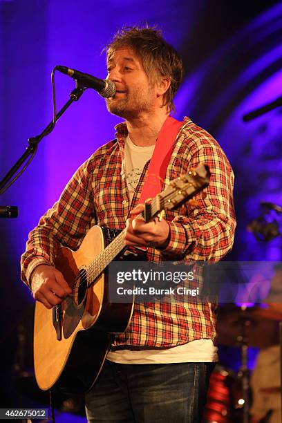 King Creosote performs on stage at the Union Chapel on February 2, 2015 in London, United Kingdom.