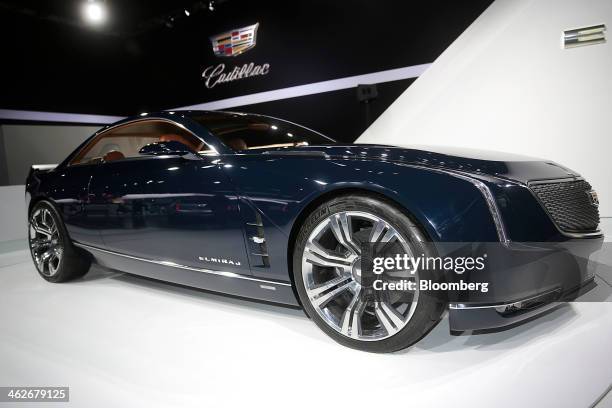 The General Motors Co. Cadillac Elmiraj vehicle is displayed during the 2014 North American International Auto Show in Detroit, Michigan, U.S., on...