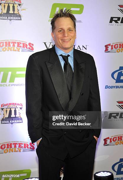 Comedian Adam Hunter arrives at the seventh annual Fighters Only World Mixed Martial Arts Awards at The Palazzo Las Vegas on January 30, 2015 in Las...