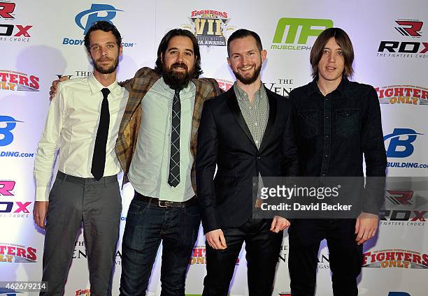 Mike Weller, Blair Dewane, Max Plenke and Ian Dewane of Rusty Maples arrive at the seventh annual Fighters Only World Mixed Martial Arts Awards at...