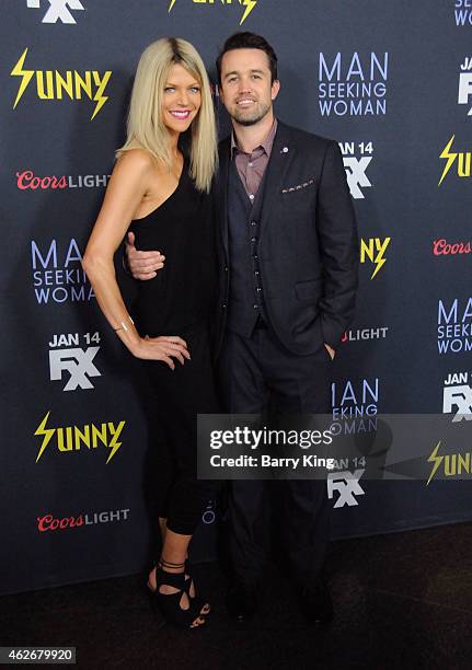 Actress Kaitlin Olson and actor Rob McElhenney attend the premiere of FXX's 'It's Always Sunny In Philadelphia' and 'Man Seeking Woman' at The DGA...