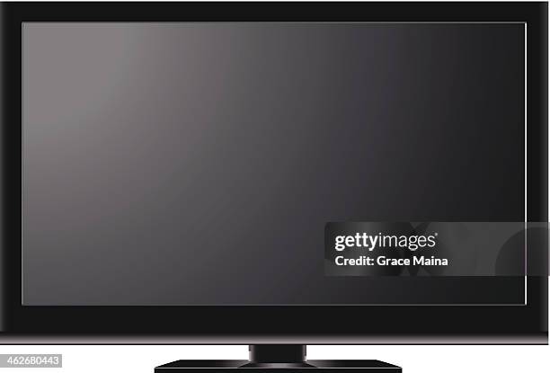 television isolated on white background - large digital screen stock illustrations