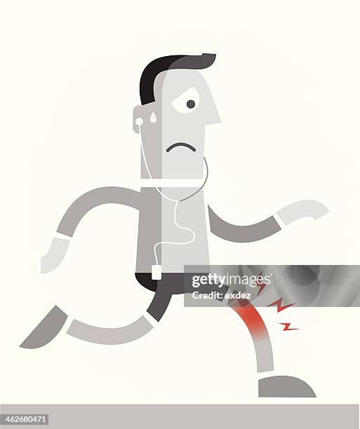 knee pain while jogging - limping stock illustrations