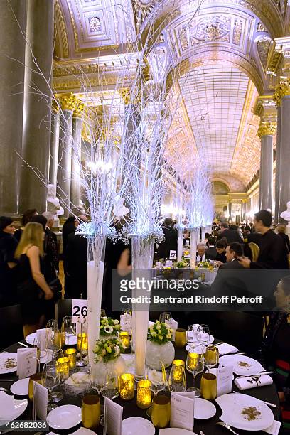 Illustration view of the Dinner in 'Salle des Batailles' during the David Khayat Association 'AVEC' Gala Dinner. Held at Versailles Castle on...