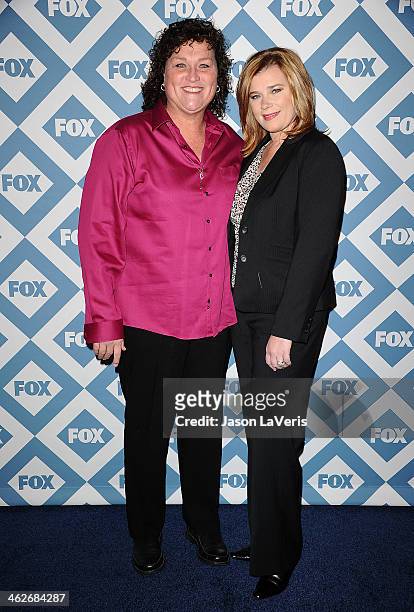 Actress Dot Marie Jones and Bridgett Casteen attend the FOX All-Star 2014 winter TCA party at The Langham Huntington Hotel and Spa on January 13,...