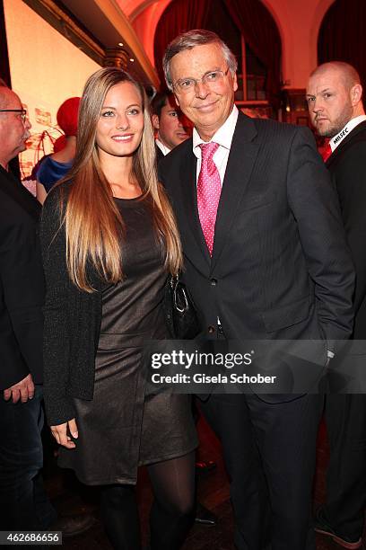 Wolfgang Bosbach and his daughter Viktoria during the Lambertz Monday Night 2015 at Alter Wartesaal on February 2, 2015 in Cologne, Germany.