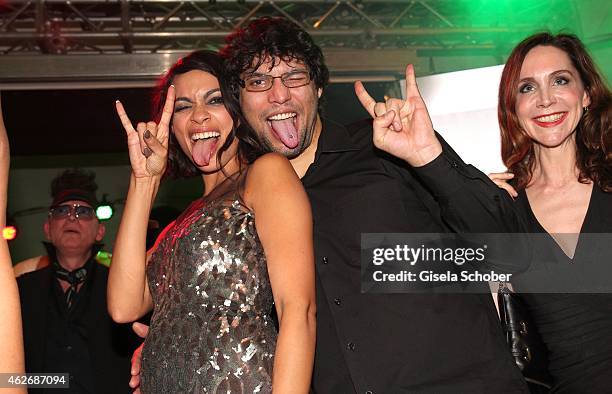 Rosario Dawson her brother Clay Dawson during the Lambertz Monday Night 2015 at Alter Wartesaal on February 2, 2015 in Cologne, Germany.