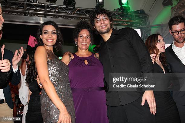 Rosario Dawson and her mother Isabel Celeste and her brother Clay during the Lambertz Monday Night 2015 at Alter Wartesaal on February 2, 2015 in...