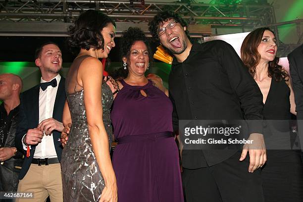 Rosario Dawson and her mother Isabel Celeste and her brother Clay during the Lambertz Monday Night 2015 at Alter Wartesaal on February 2, 2015 in...