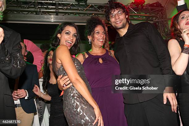 Rosario Dawson and her mother Isabel Celeste and her brother Clay during the Lambertz Monday Night 2015 at Alter Wartesaal on February 2, 2015 in...