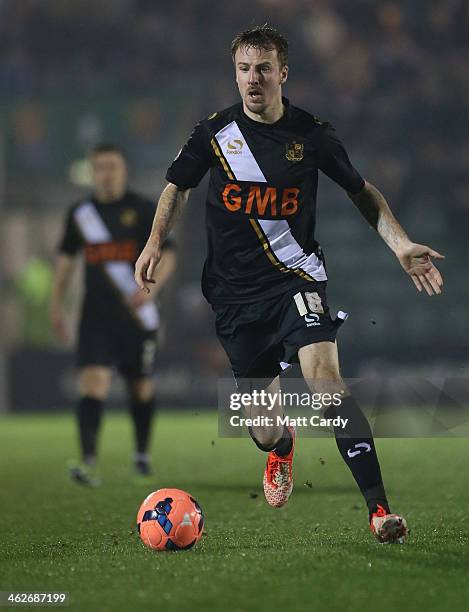 Port Vale's Chis Lines during the FA Cup third round replay between Plymouth Argyle and Port Vale at Home Park on January 14, 2014 in Plymouth,...