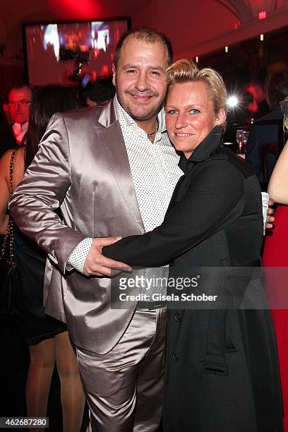 Willi Herren and his girlfriend Jana Windolph during the Lambertz Monday Night 2015 at Alter Wartesaal on February 2, 2015 in Cologne, Germany.